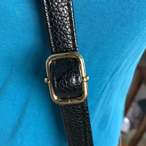 Black Textured Vegan Leather Slim Crossbody Bag - Picture 3 of 12